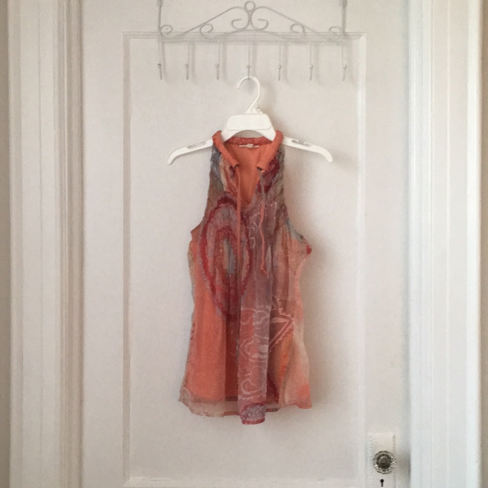 Paisley Woven Ruched Racerback